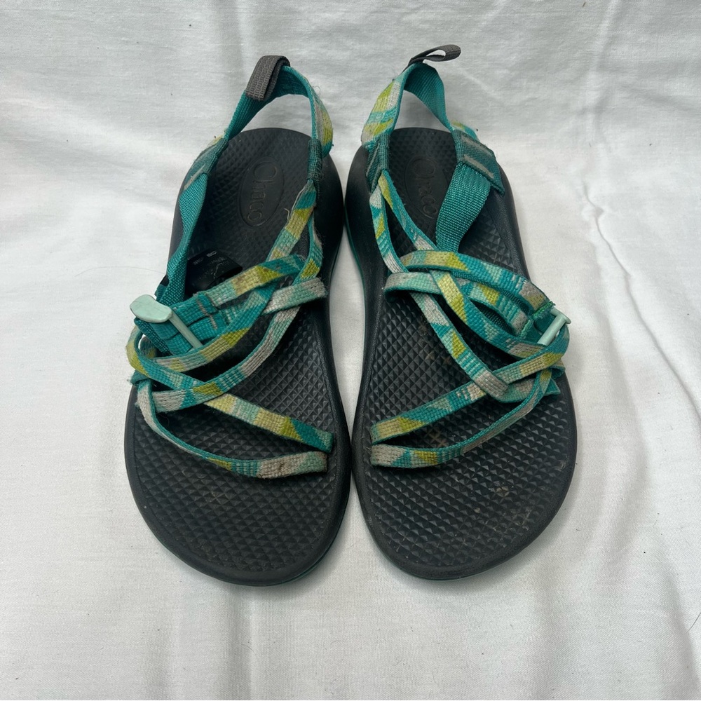 Chaco Sandals Girls Size 5 Ecotread Kids Blue Beach Hiking Water Strap Adjust